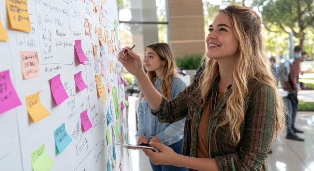 employees strategizing