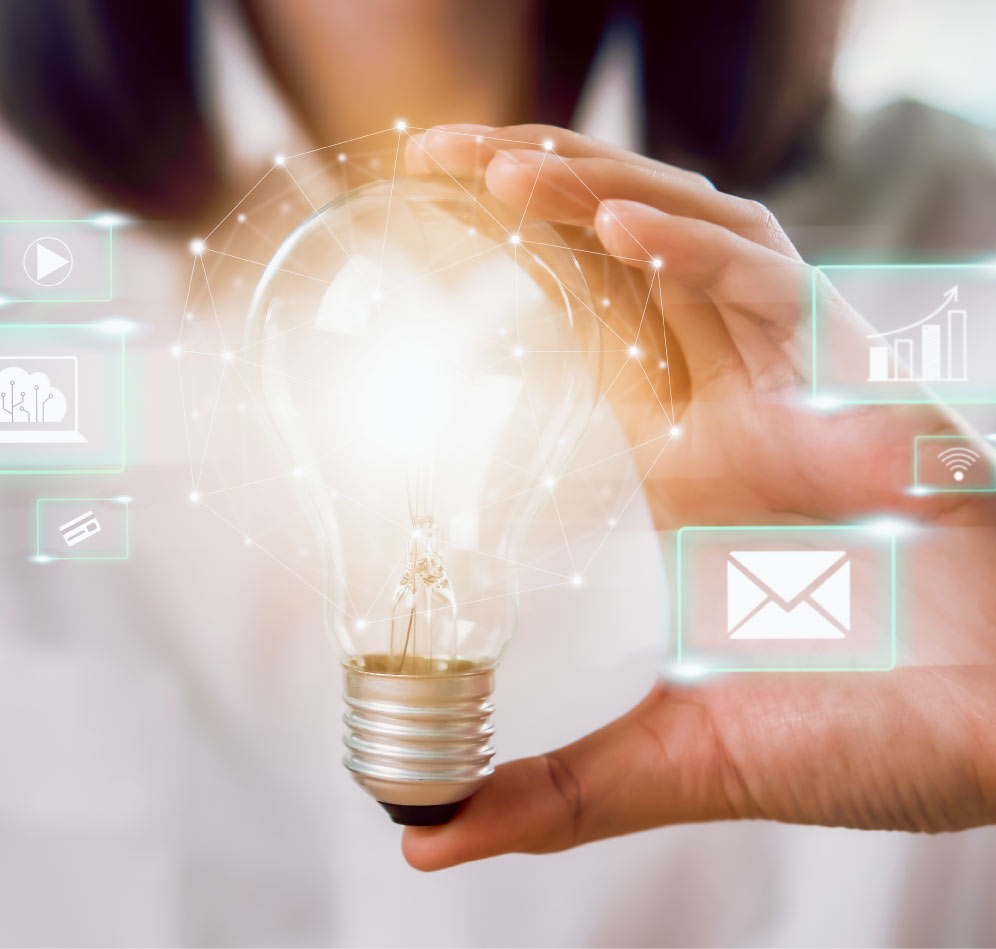 lightbulb, ideas, social media content